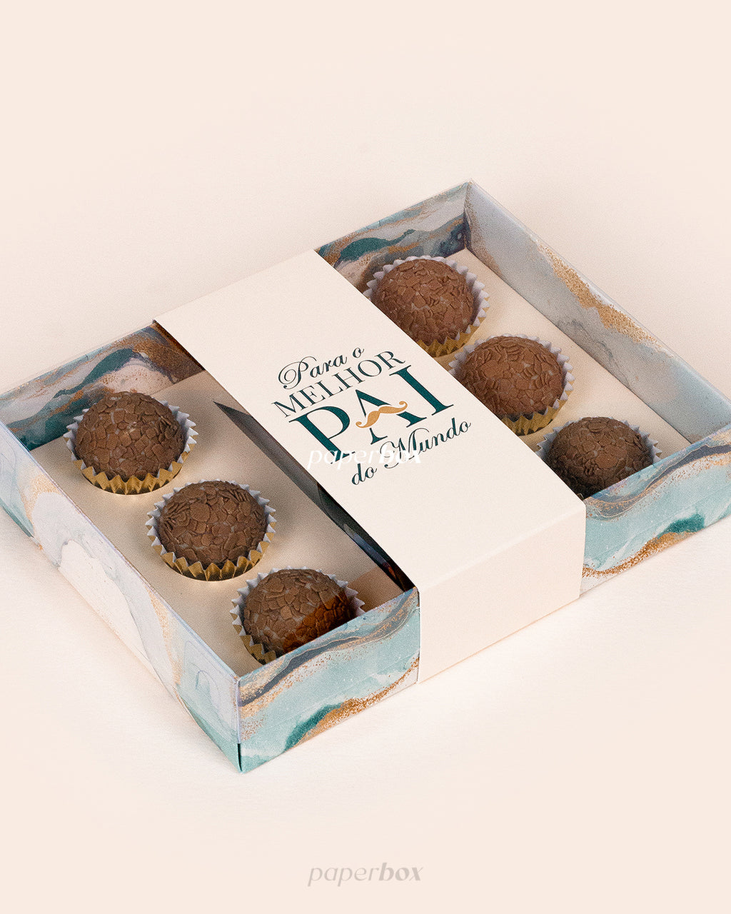 Caixa 6 Doces + Mini Garrafa - Melhor Pai - Pack 5uni