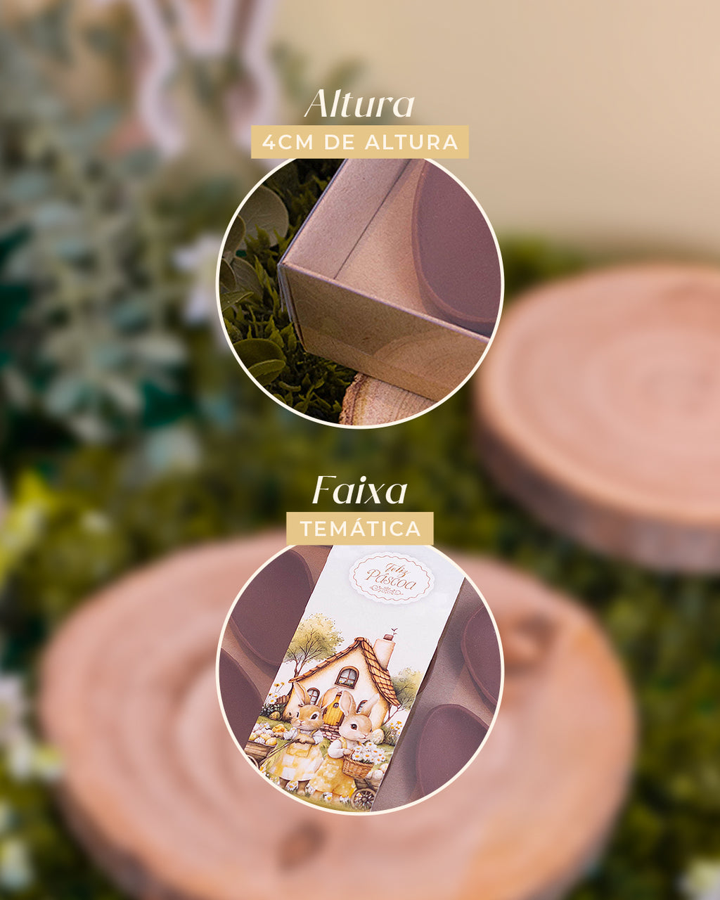 Caixa Mini Kit Confeiteiro - Páscoa Rural Kraft - Pack 5uni
