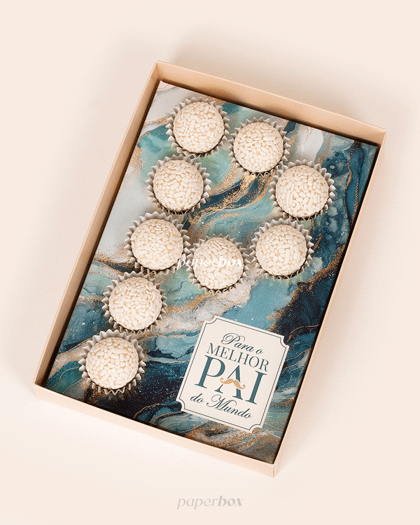 Caixa P com Palavras - 9 Doces - Melhor Pai - Pack 5uni