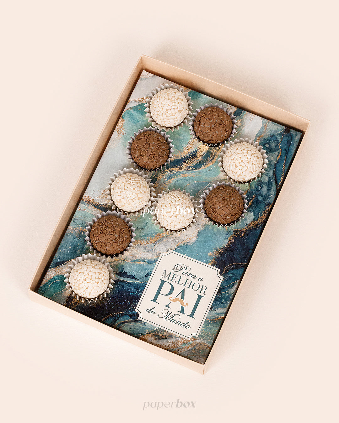 Caixa P com Palavras - 9 Doces - Melhor Pai - Pack 5uni