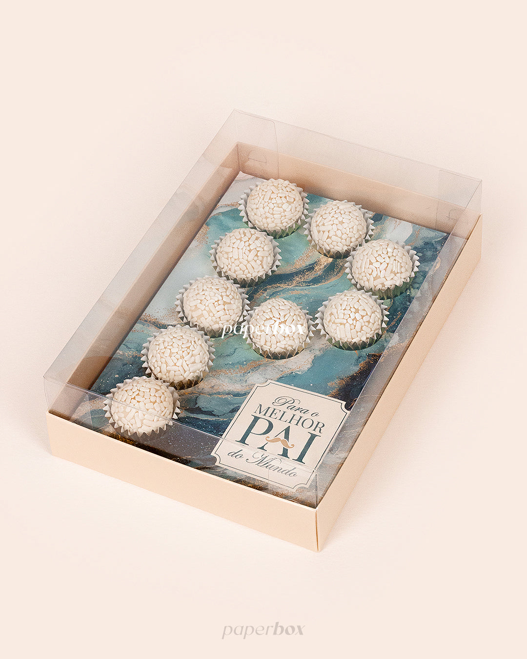 Caixa P com Palavras - 9 Doces - Melhor Pai - Pack 5uni