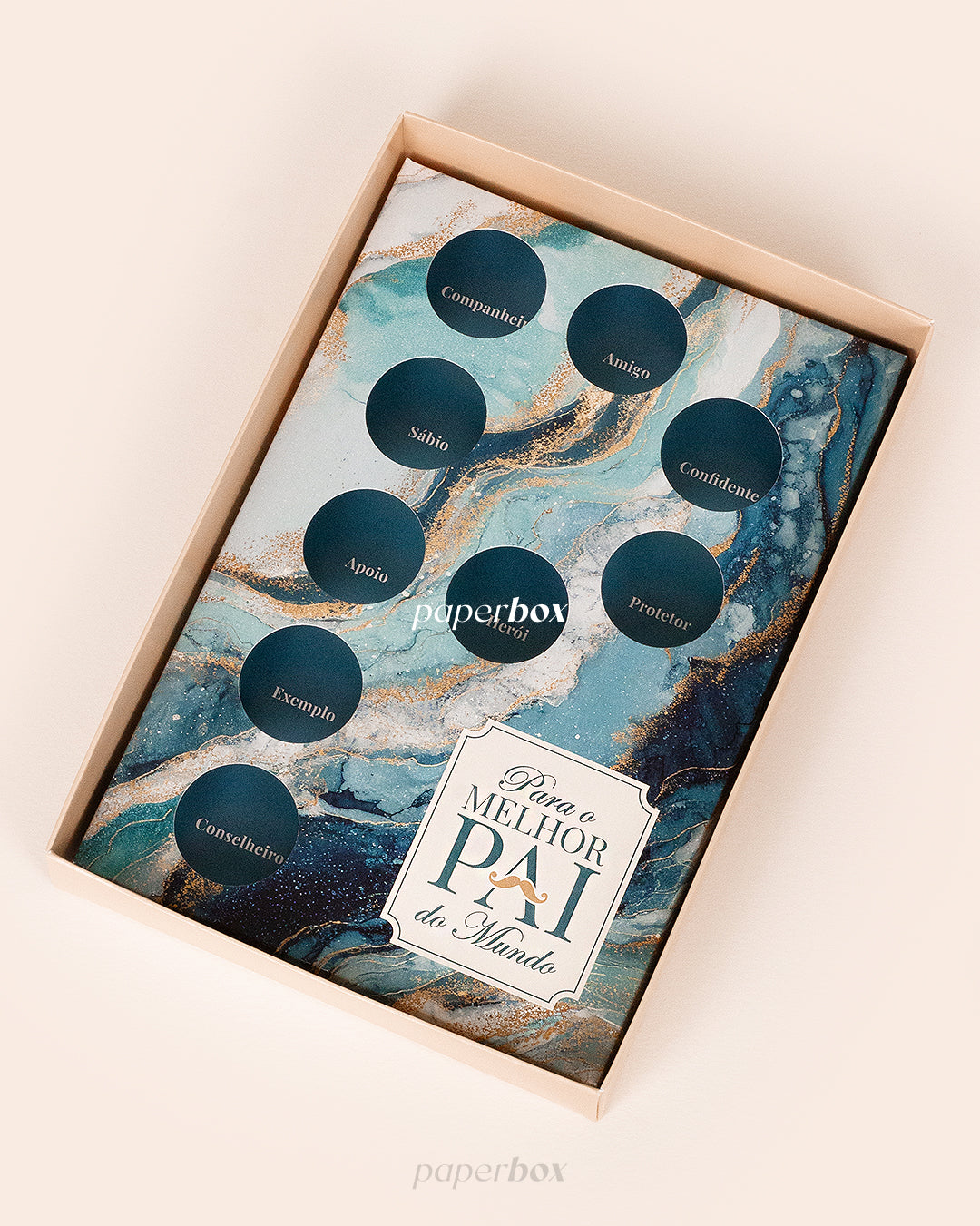 Caixa P com Palavras - 9 Doces - Melhor Pai - Pack 5uni