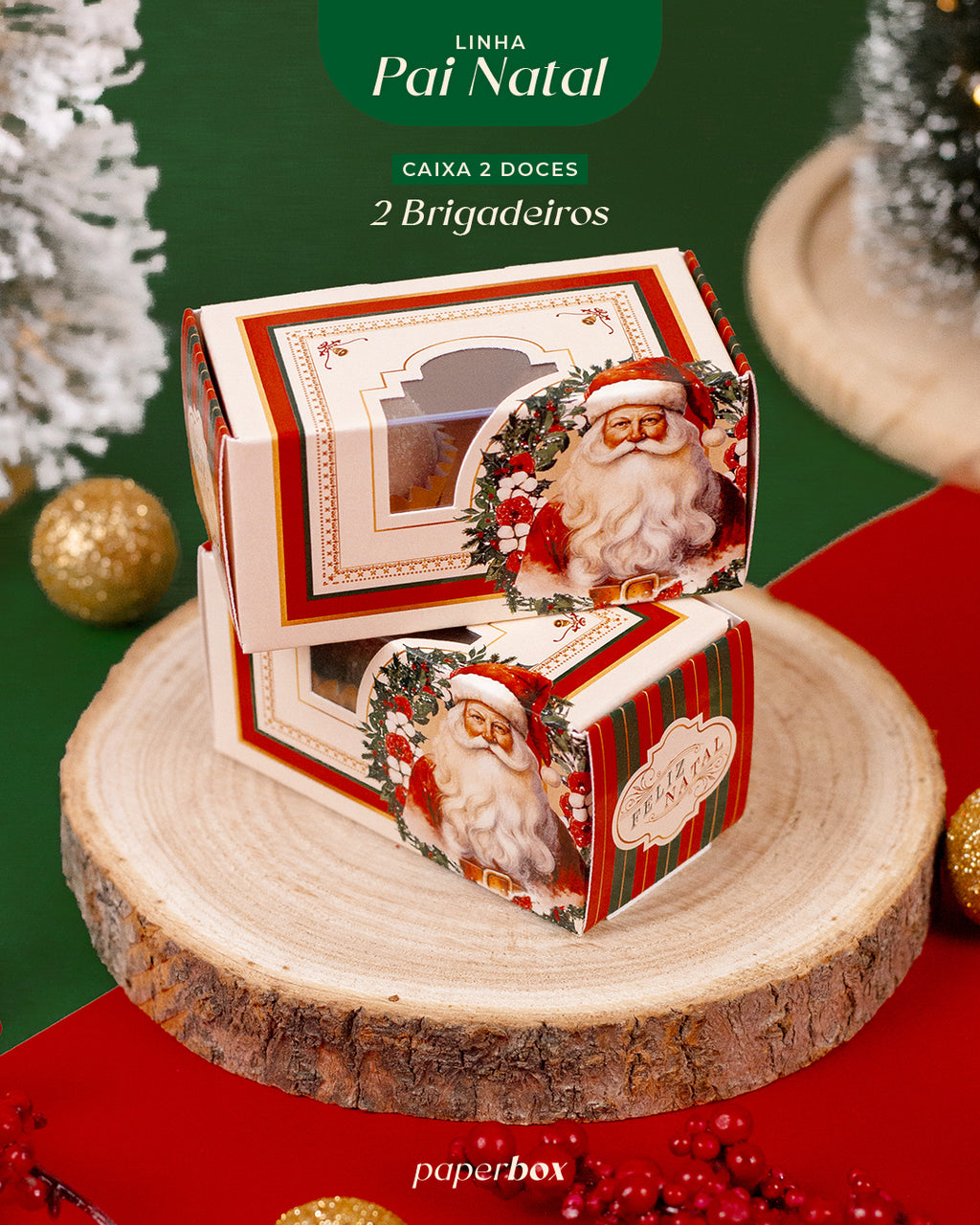 Caixa 2 Doces - Pai Natal - Pack 10uni