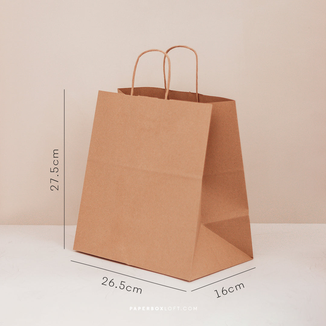 Saco Take Away com Asa Torcida - Kraft - Pack 10uni