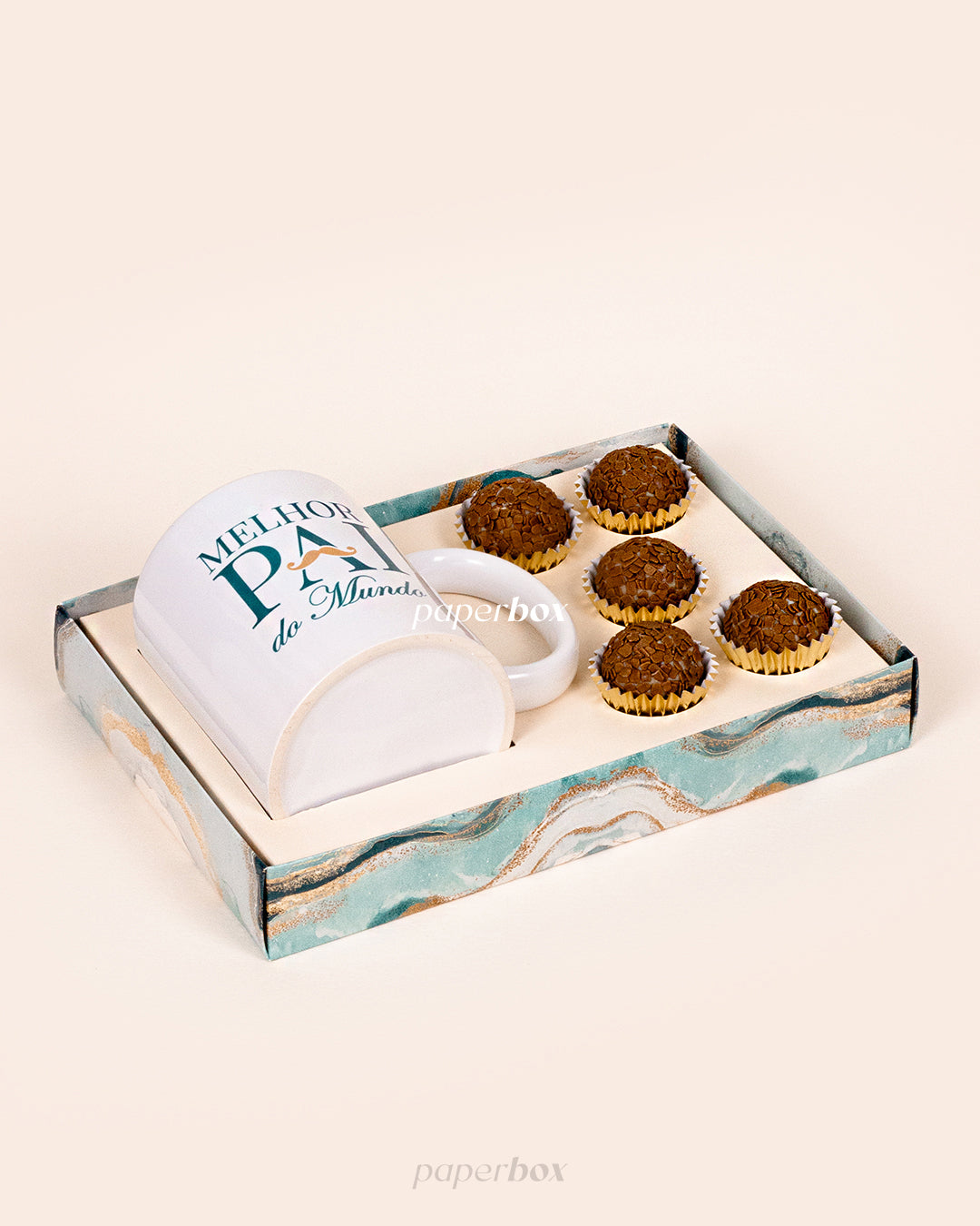 Caixa Caneca + 5 Doces - Melhor Pai - Pack 5uni