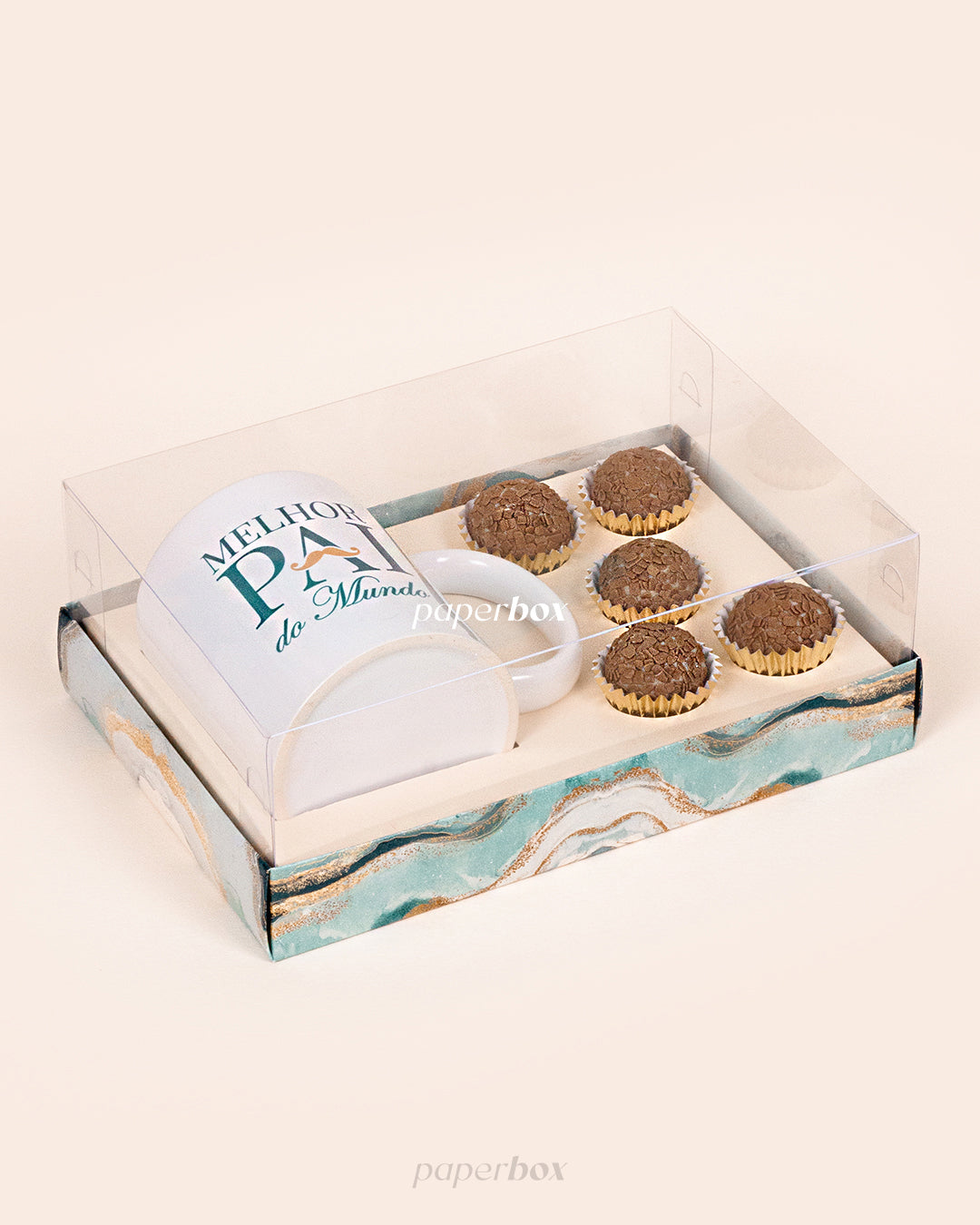 Caixa Caneca + 5 Doces - Melhor Pai - Pack 5uni